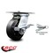 Service Caster 5 Inch Rubber on Steel Caster with Roller Bearing and Brake/Swivel Lock SCC SCC-35S520-RSR-SLB-BSL - alternate 6